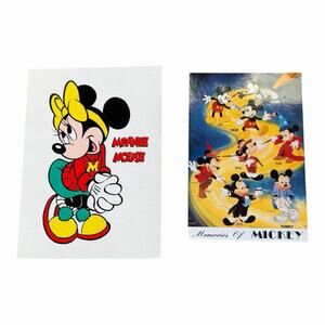 2 Vintage Disney Postcards Memories of Mickey Rev Minnie Mouse LMPC Impressions